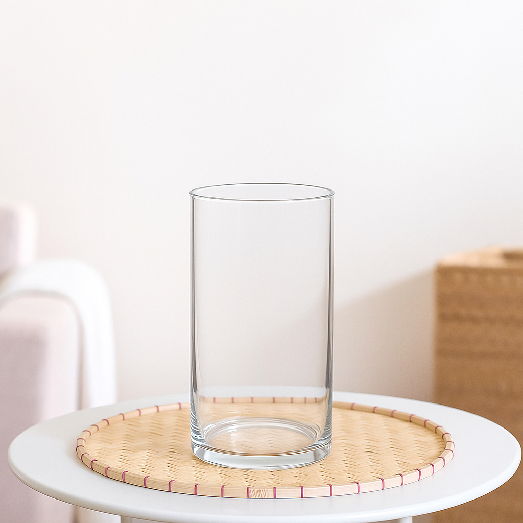Wide - Clear Glass Vase